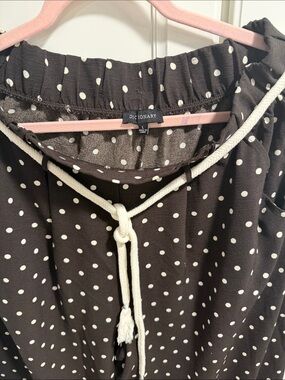Polka Dot Wide Leg Pants in Brown and White